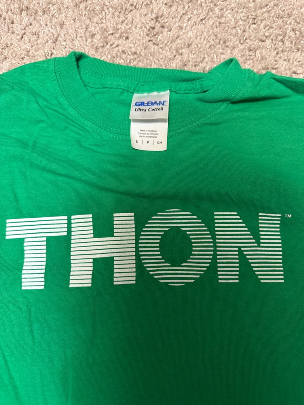 Gildan Tee with White THON Striped Logo. 2016 and many prior logos since 1973 - Picture 2 of 3